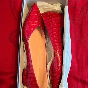 J Crew Red Flats